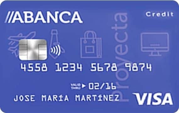 Producto Tarjeta de crédito Visa Proyecta Abanca de Abanca